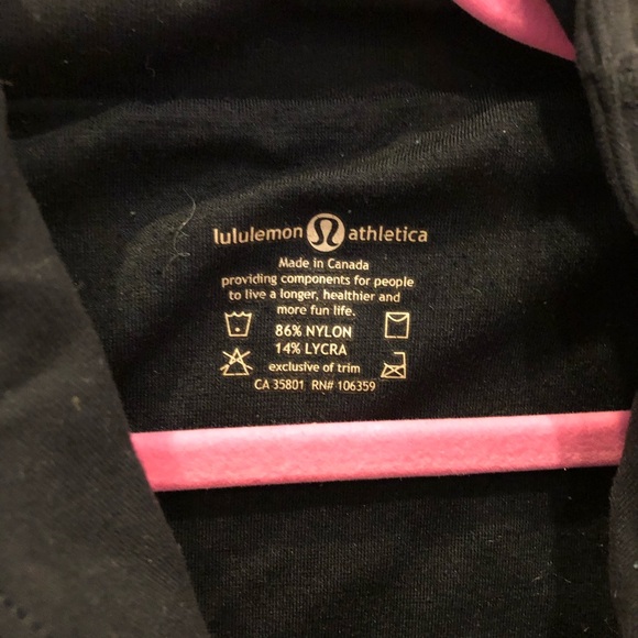 Lululemon black Whisper tank.  Size 6 (runs small) - Picture 3 of 4